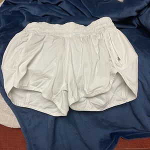 White Lululemon Tracker shorts